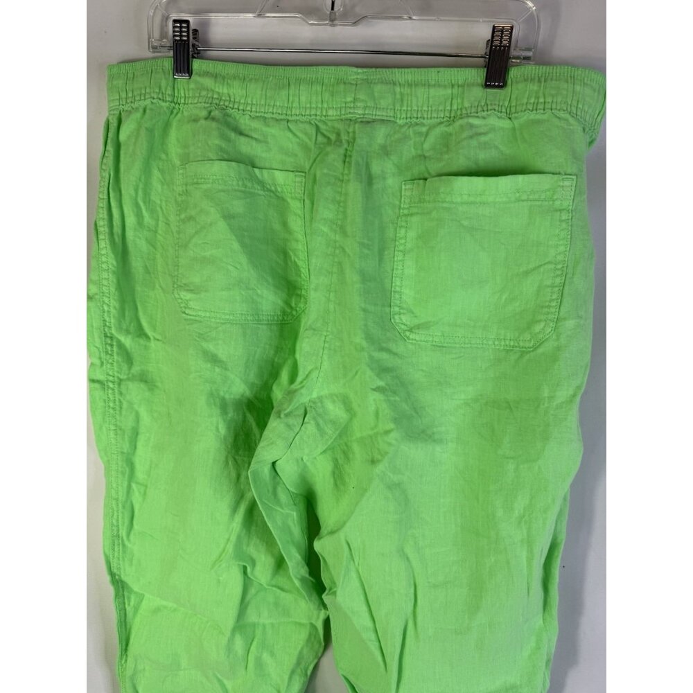 New Lilly Pulitzer Taron Linen Pull on Pants Lime Zest Green - Picture 8 of 8